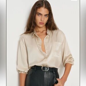 Reformation Cream Women's Oversized Blouse